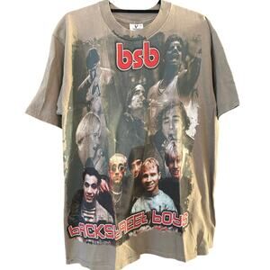 Vintage Y2K Backstreet Boys Mexico 2001 Tour Double Sided Rap Shirt Adult Large